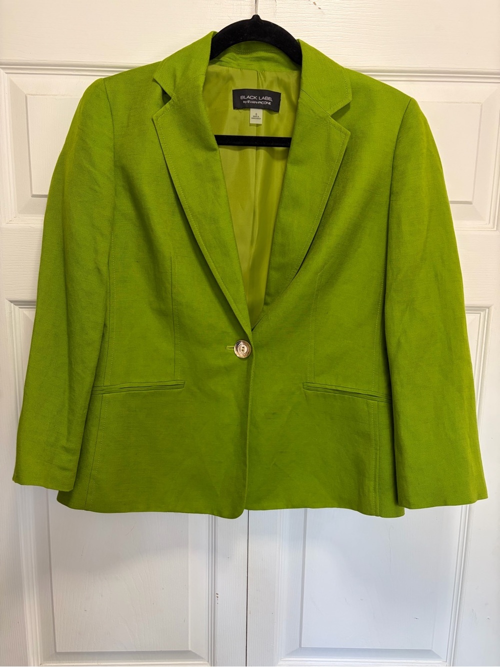 Evan Picone Lime Green Linen Blend Women's Blazer 6